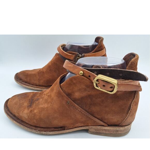 A.S.98 AS 98 Felix Brown Leather Suede Belted Booties Women 6 Excellent Cond. - Picture 9 of 16